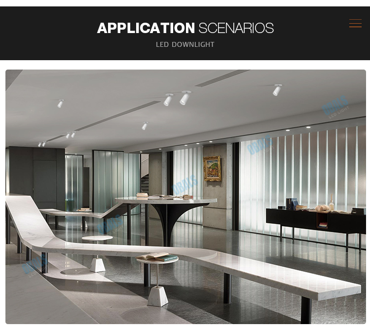 Slim surface mounted downlights