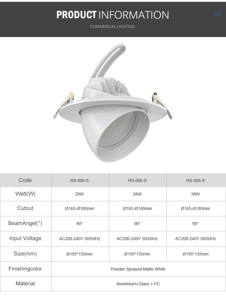 led spotlight specification led spotlight specification