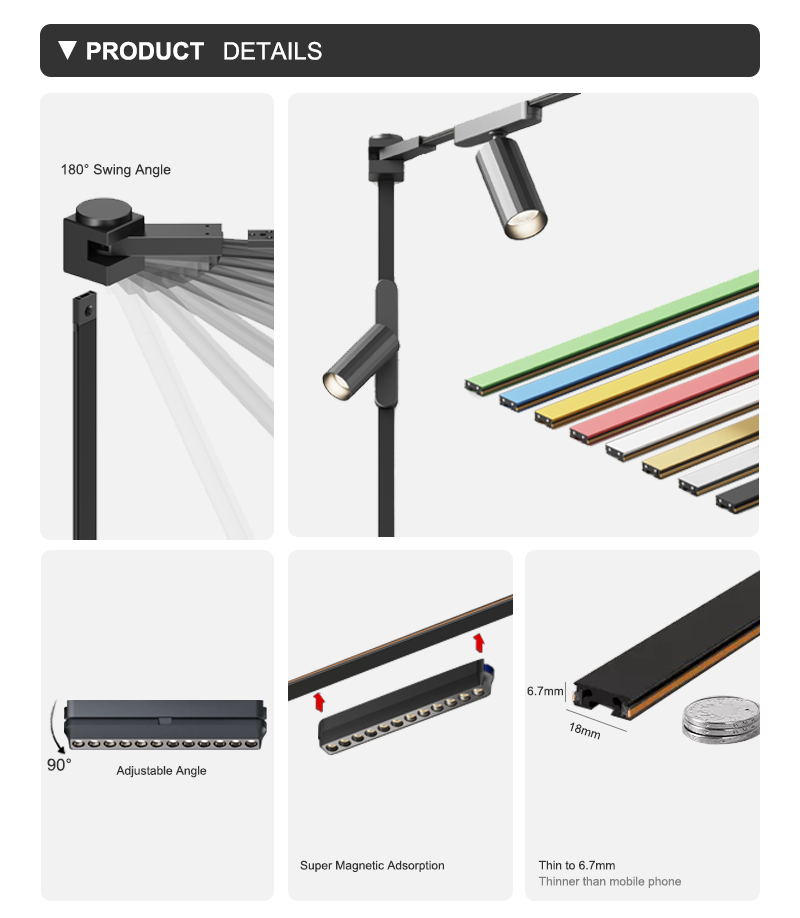 Surface magnetic track lighting