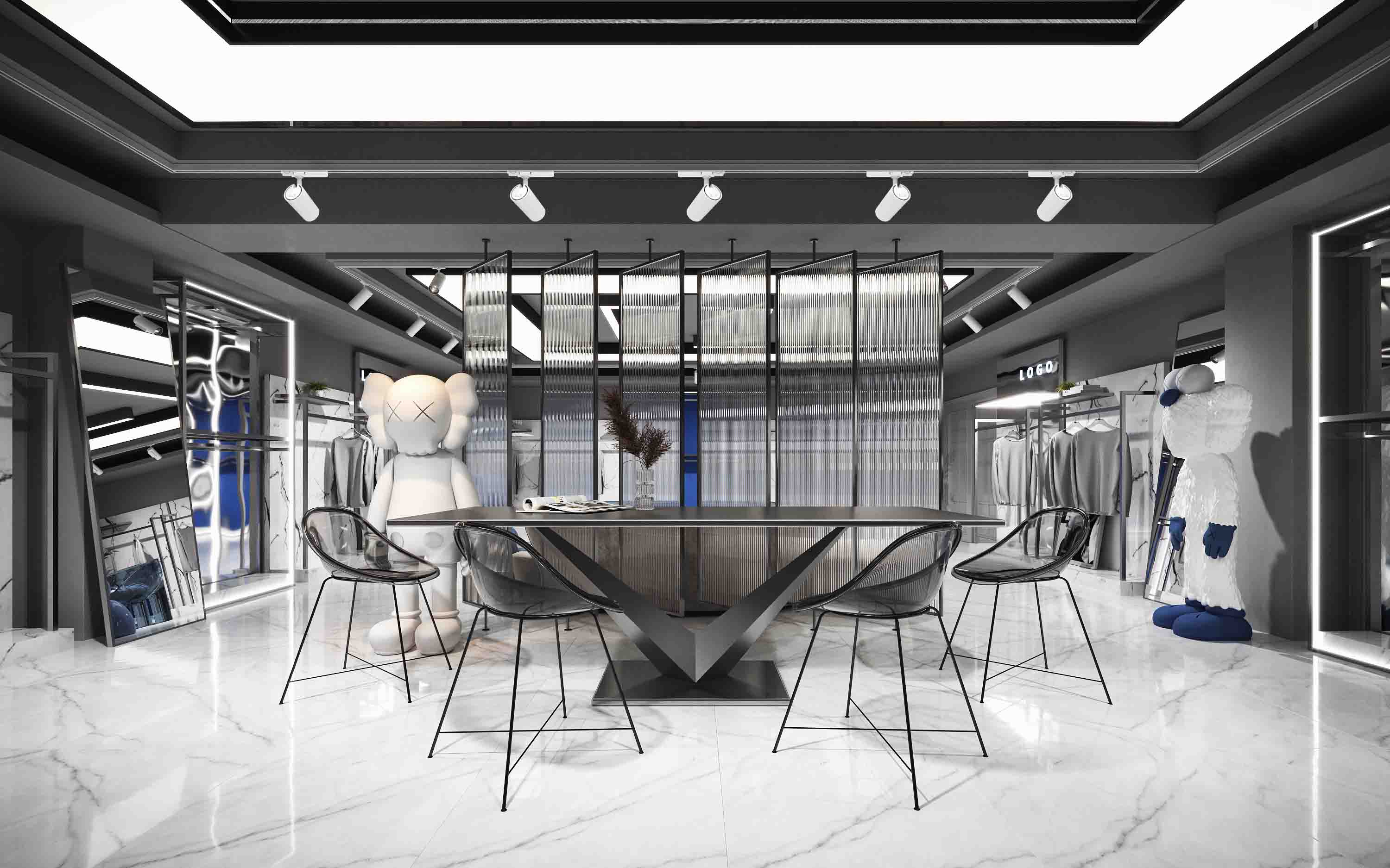 Black Suspended Track Lighting