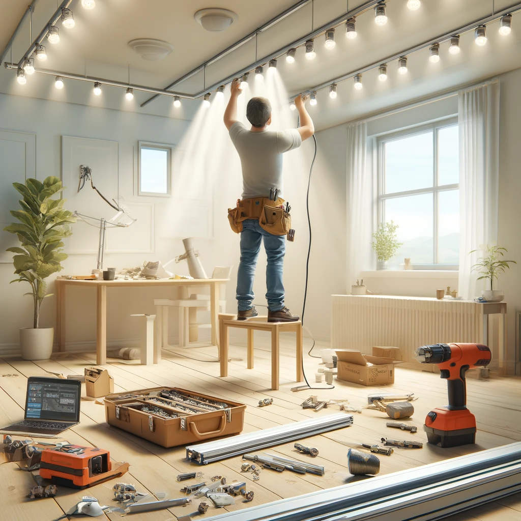 magnetic track lighting installation